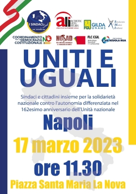 Autonomia Differenziata, il 17 marzo Gilda Unams partecipa a "Uniti e uguali" - GILDA - Benevento